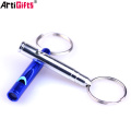 China Artigifts Keychain Factory Wholesale cheap custom metal whistle keyring